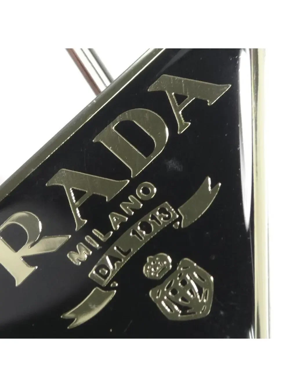 Auth Prada Key Ring Black/Silver Metal #280438P17B
